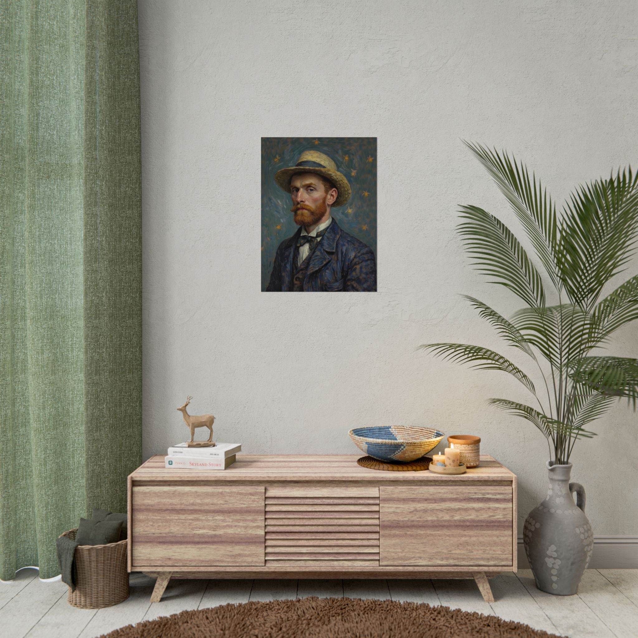 Van Gogh Portrait Rolled Poster — Vintage Impressionist Art Print