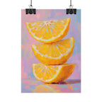 Citrus Slice - Stacked Lemon Wall Art - Stretched Poster