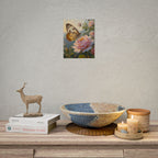 Butterfly on Pink Rose Wall Art - Poster
