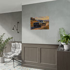 Vintage Mustang Sunset Wall Art - Classic Muscle Car - Poster
