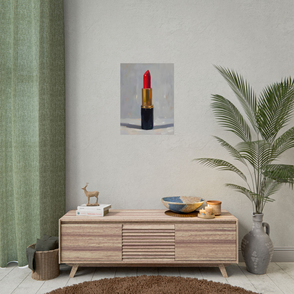 Lipstick Art Poster — Red Lipstick Still Life Rolled Poster