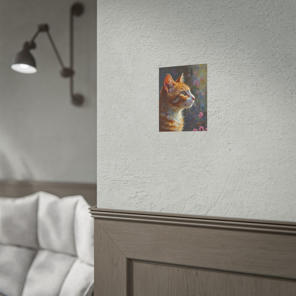 Orange tabby Cat  Oil Brushstroke Rolled Poster