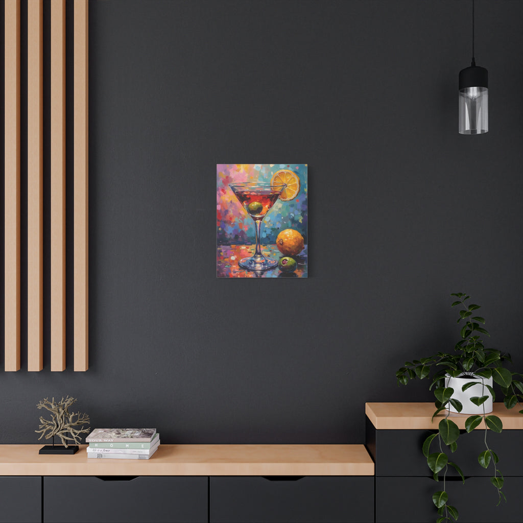 Colourful Martini Glass Matte Canvas Wall Art - Stretched canvas