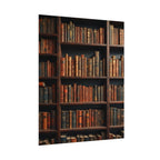 Vintage Library Bookshelf Rolled Poster - Antique Bookshop Wall Art