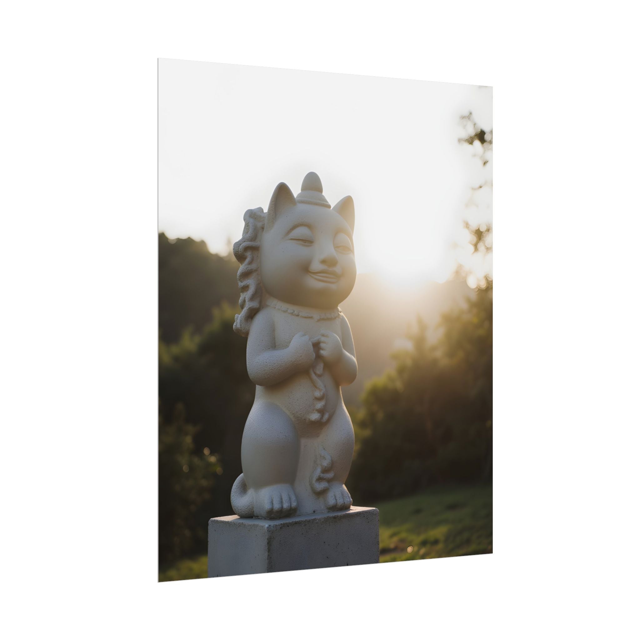 Sunlit Lucky Cat Wall Art - Poster