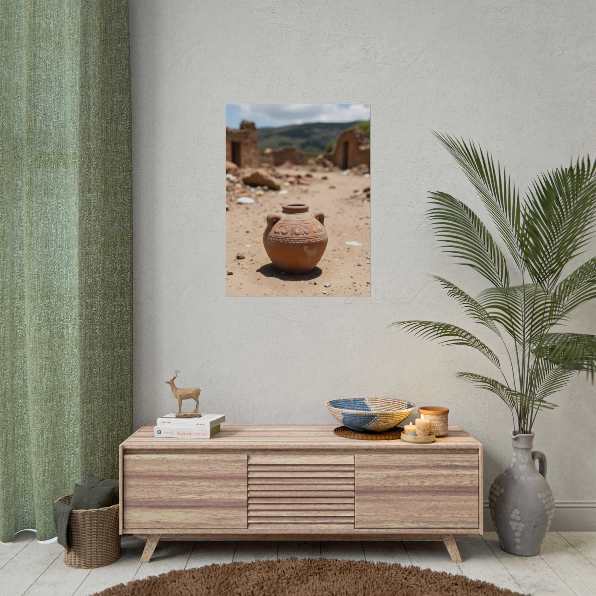 Rustic Terracotta  Clay Pot Desert Poster - Rolled Photo Print