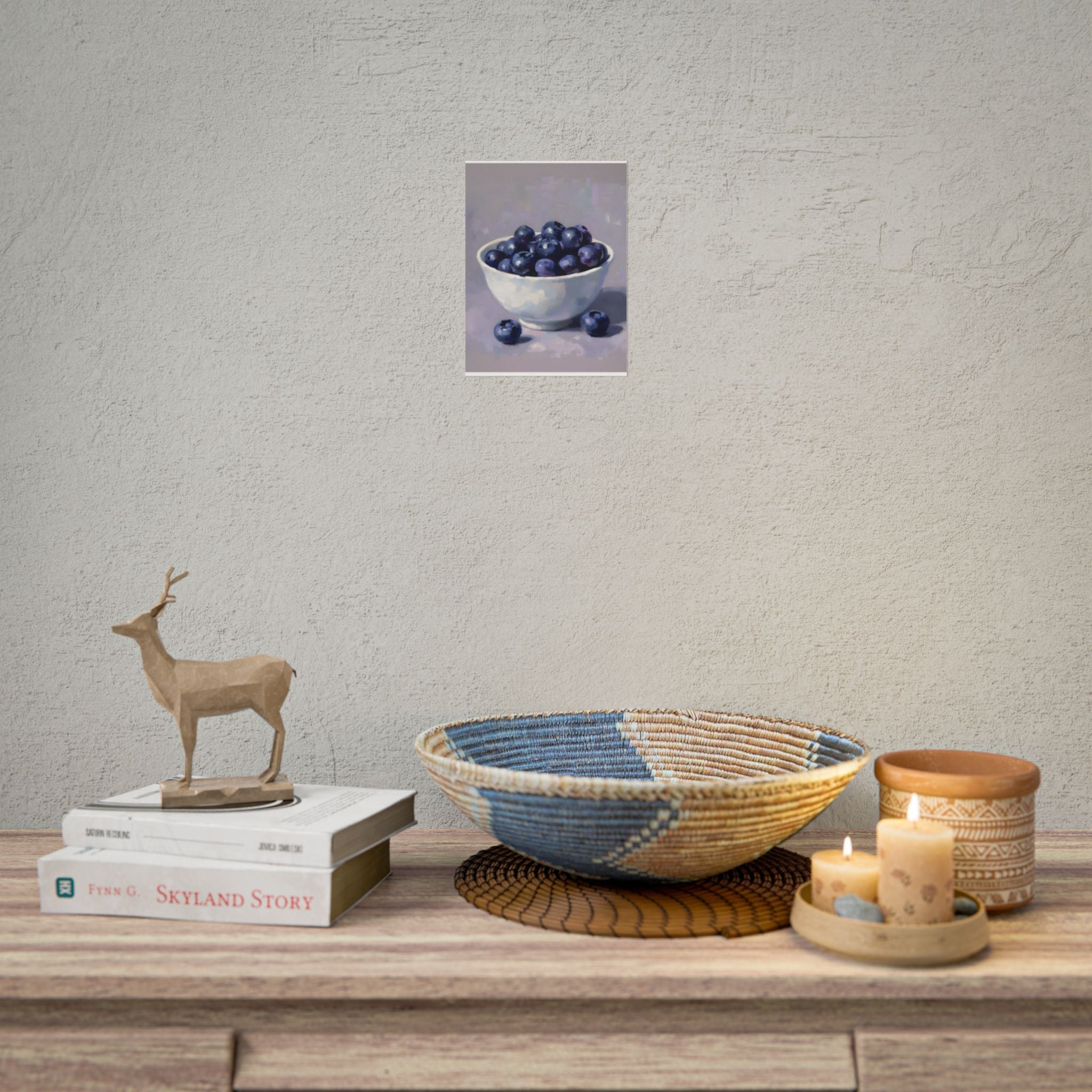 Blueberries Bowl Poster — Still Life Fruit Art Print (Rolled Poster)