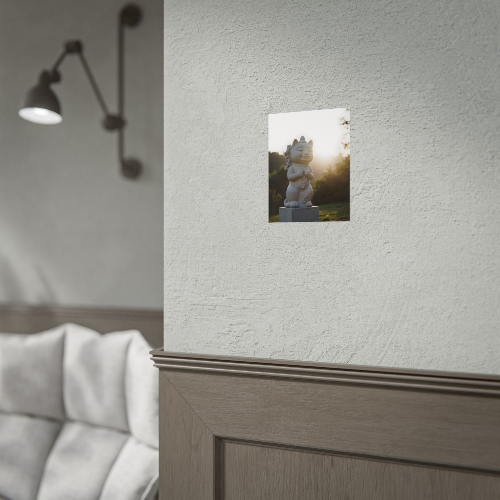 Sunlit Lucky Cat Wall Art - Poster