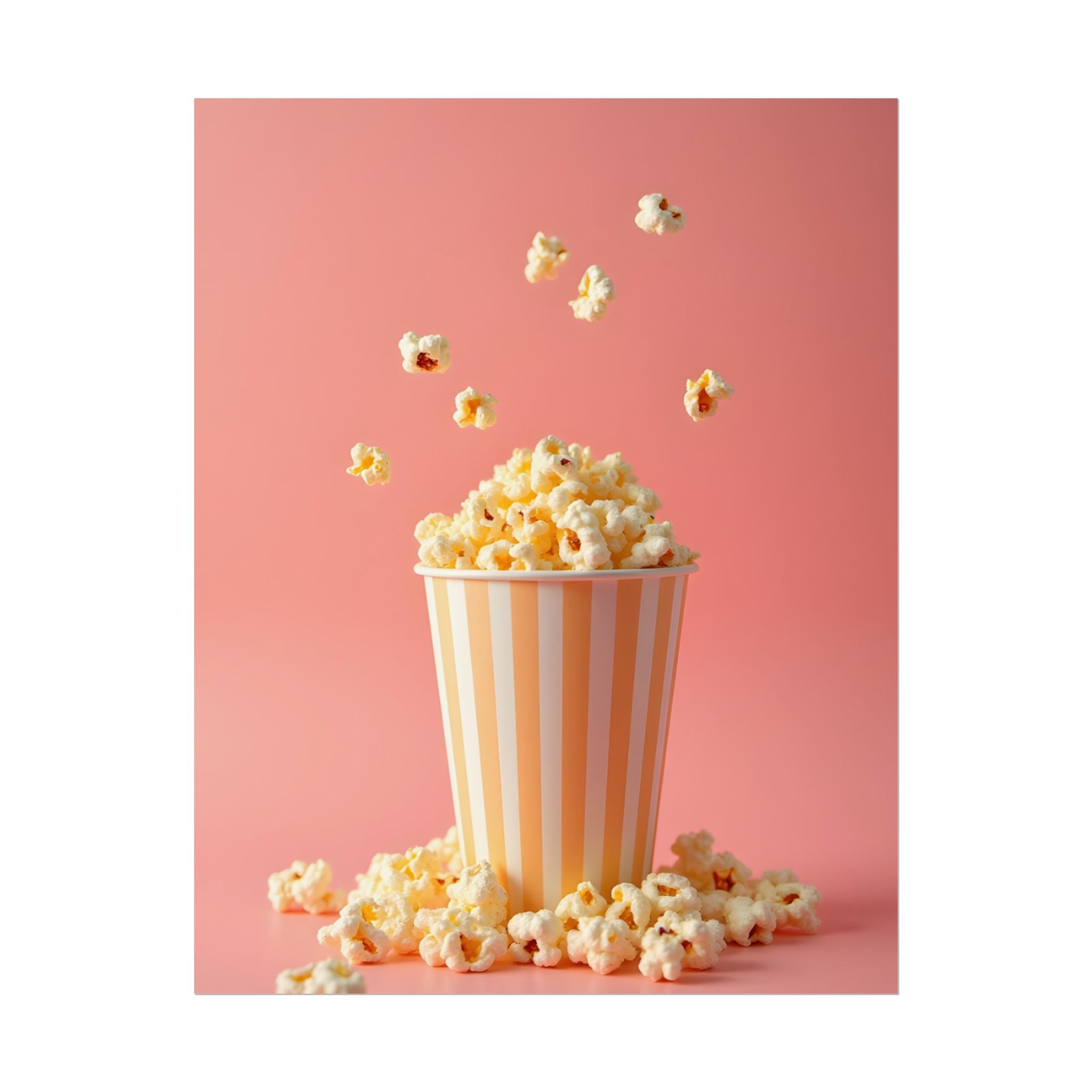 Popcorn with a pink background - Poster
