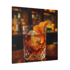 Whisky on Ice Wall Art -  Bar & Home Decor - Stretched Canvas