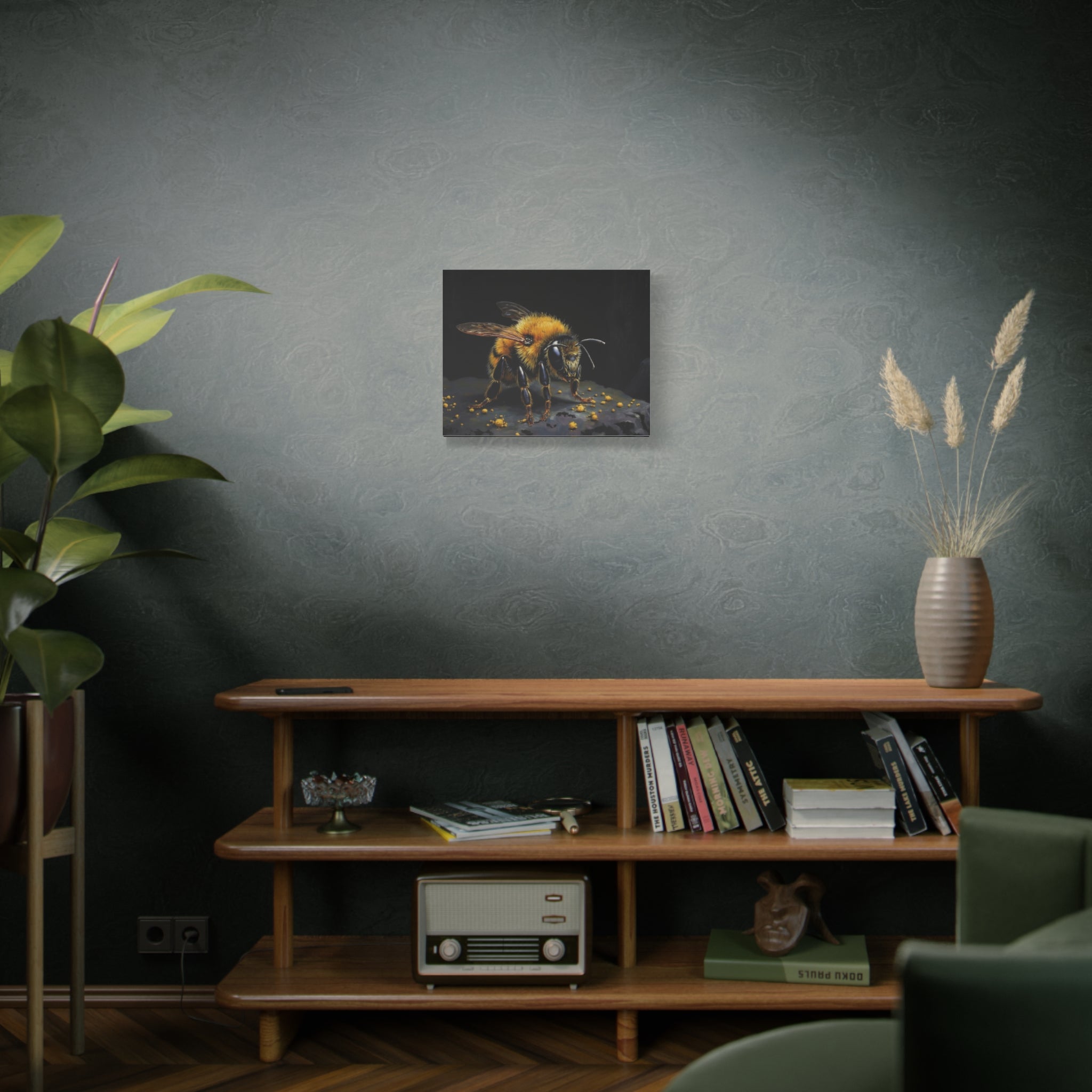 Bumblebee Canvas Print — Realistic Bee Wall Art on Matte Stretched Canvas