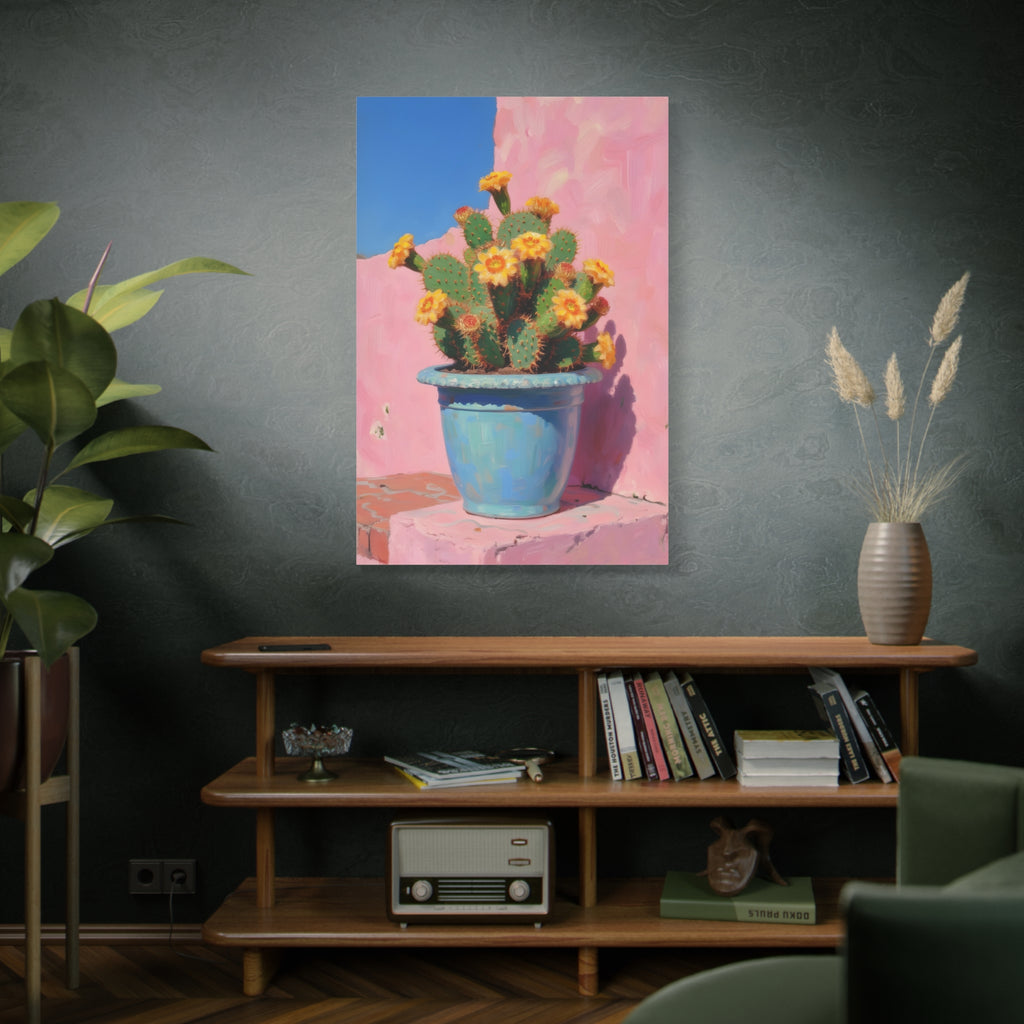 Cactus Pink Wall Art -  Stretched Canvas
