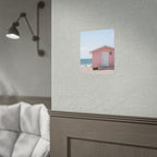 Pink Beach Cottage  Wall Art - Poster