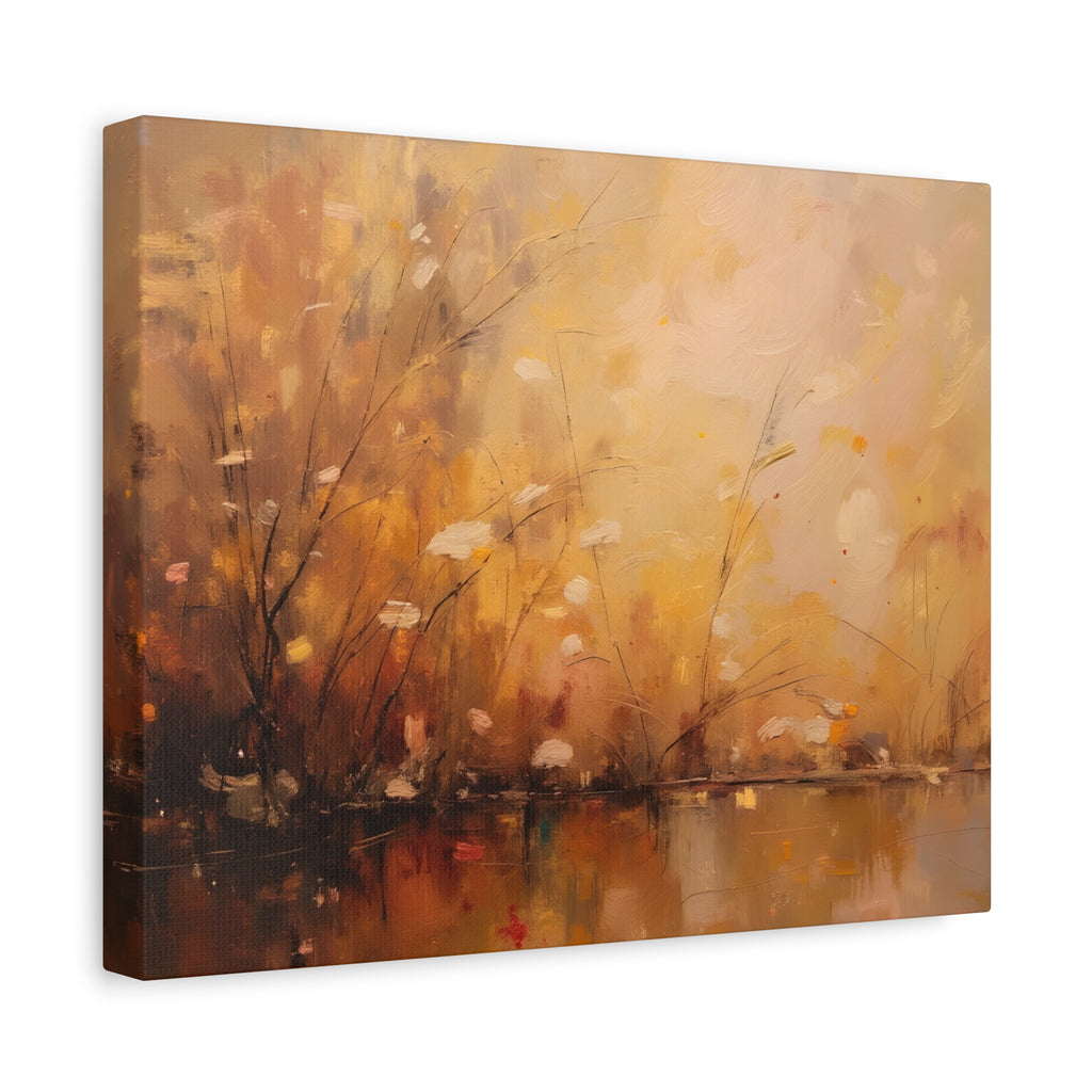 Golden Meadow Abstract Wall Art - Stretched Canvas