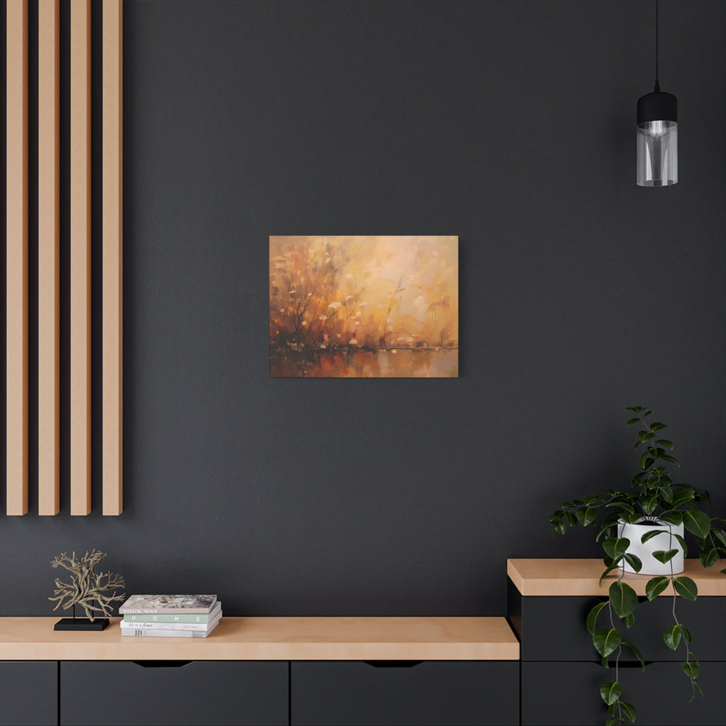 Golden Meadow Abstract Wall Art - Stretched Canvas