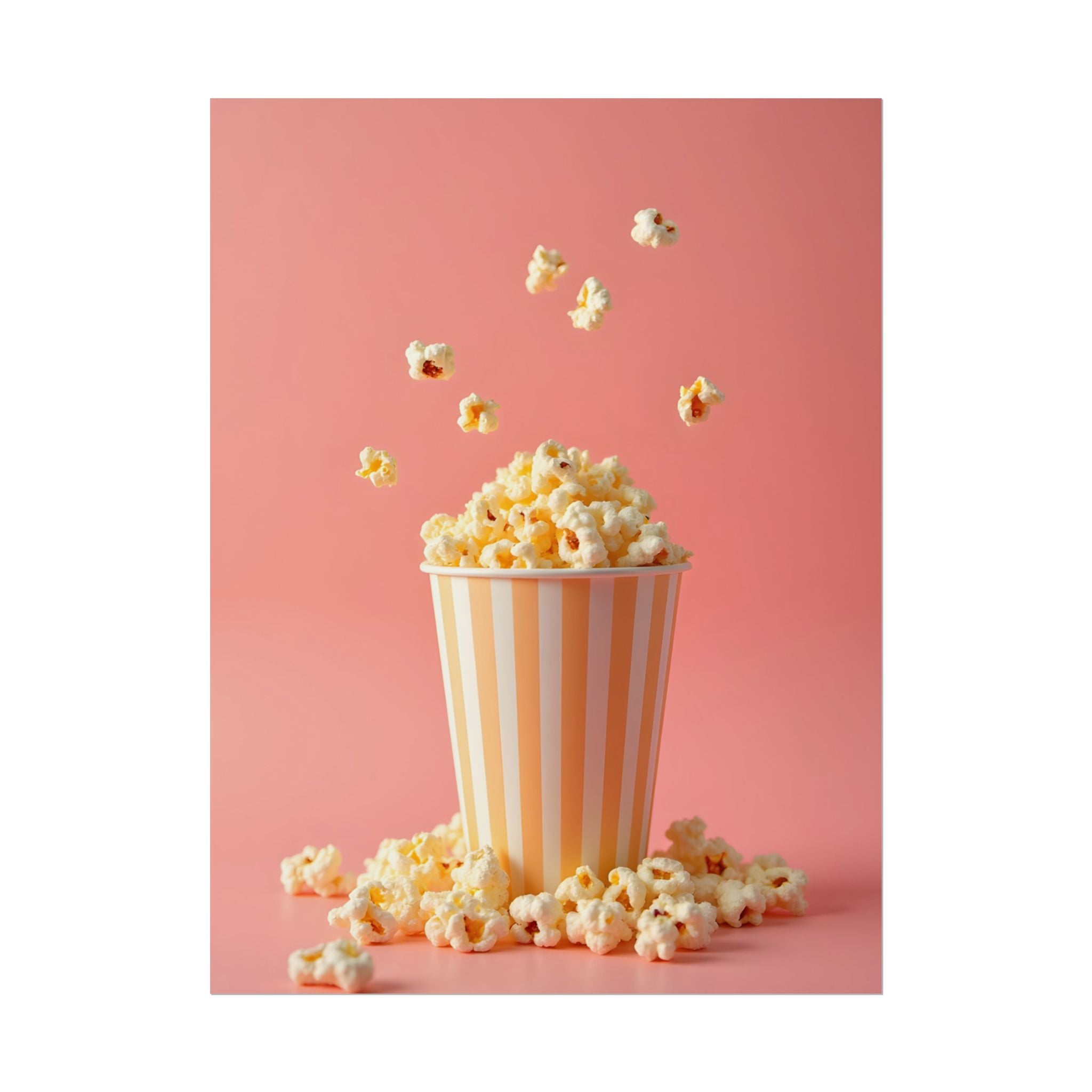Popcorn with a pink background - Poster