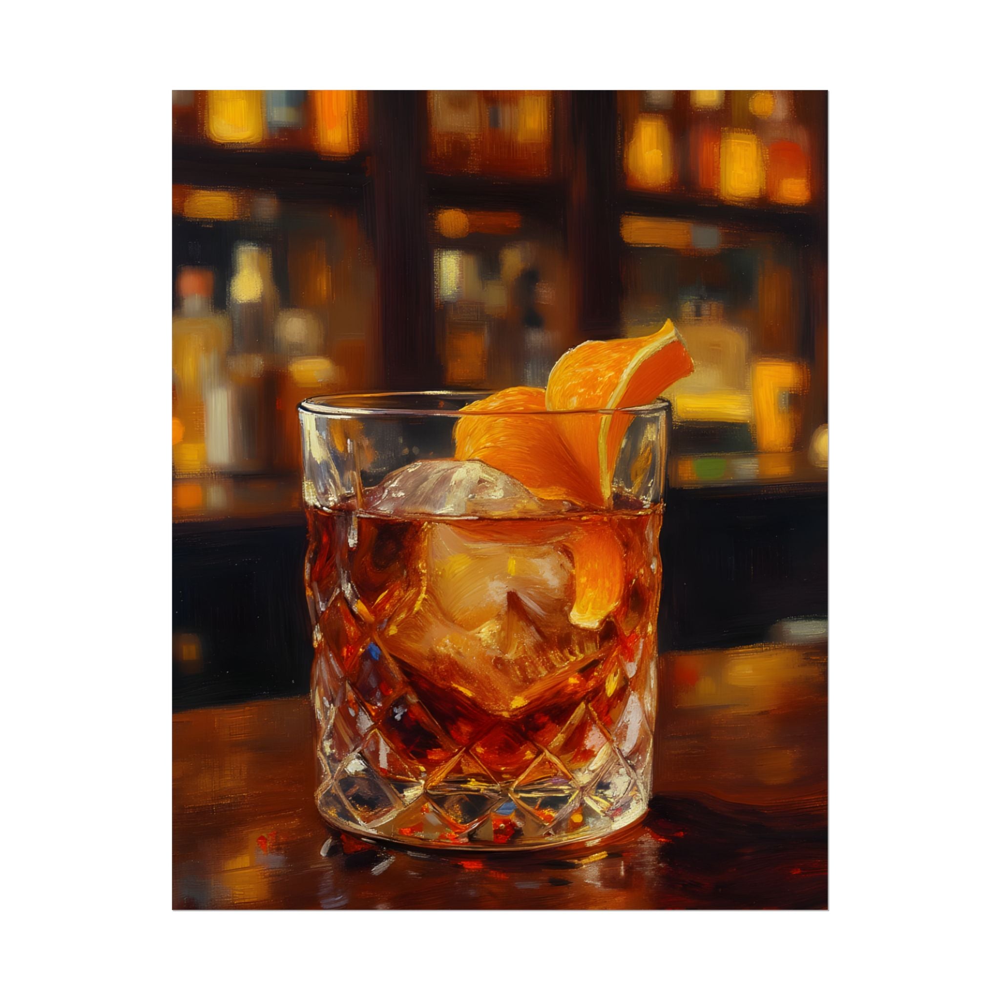 Whisky on Ice Wall Art -  Bar & Home Decor - Poster