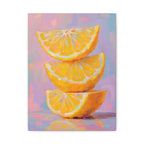 Citrus Slice - Stacked Lemon Wall Art - Stretched Canvas