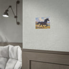 Running Black Stallion Wall Art - Horse Painting - Poster