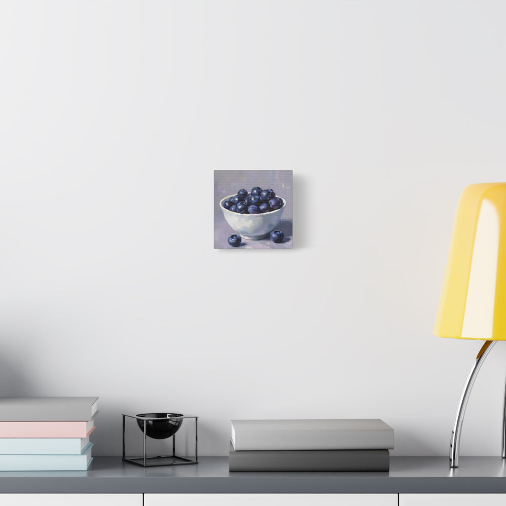 Blueberry Bowl Canvas Print — Still Life Wall Art