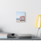 Pink Beach Cottage  Wall Art - Stretched Canvas