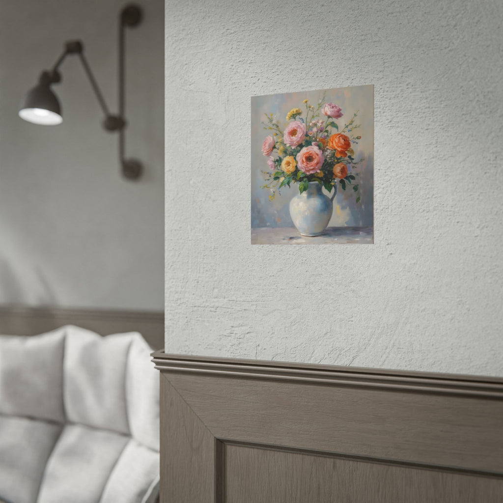 Colourful Roses in Jug Wall Art - Poster