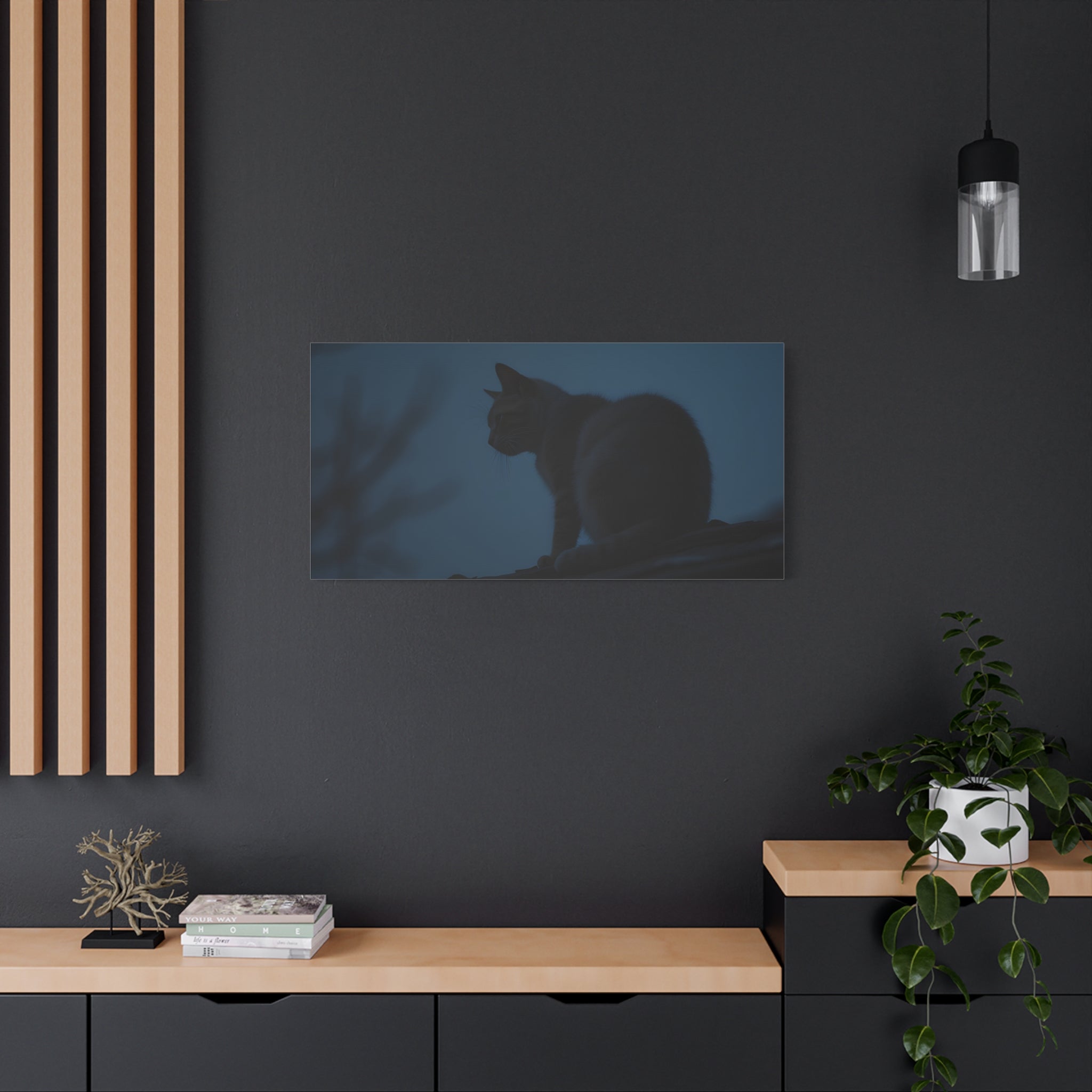 Nightwatch Cat Wall Art - Stretched canvas