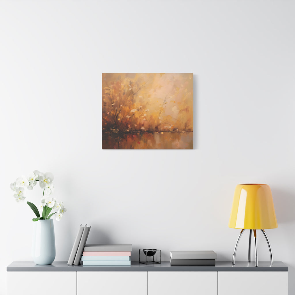 Golden Meadow Abstract Wall Art - Stretched Canvas