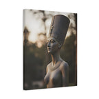 Nefertiti Bronze Statue Wall Art - Egyptian Sculpture Photography - Queen of Egypt - Stretched Canvas