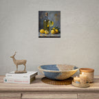 Limoncello with lemons Still Life Rolled Poster – Citrus Bottle Art Print