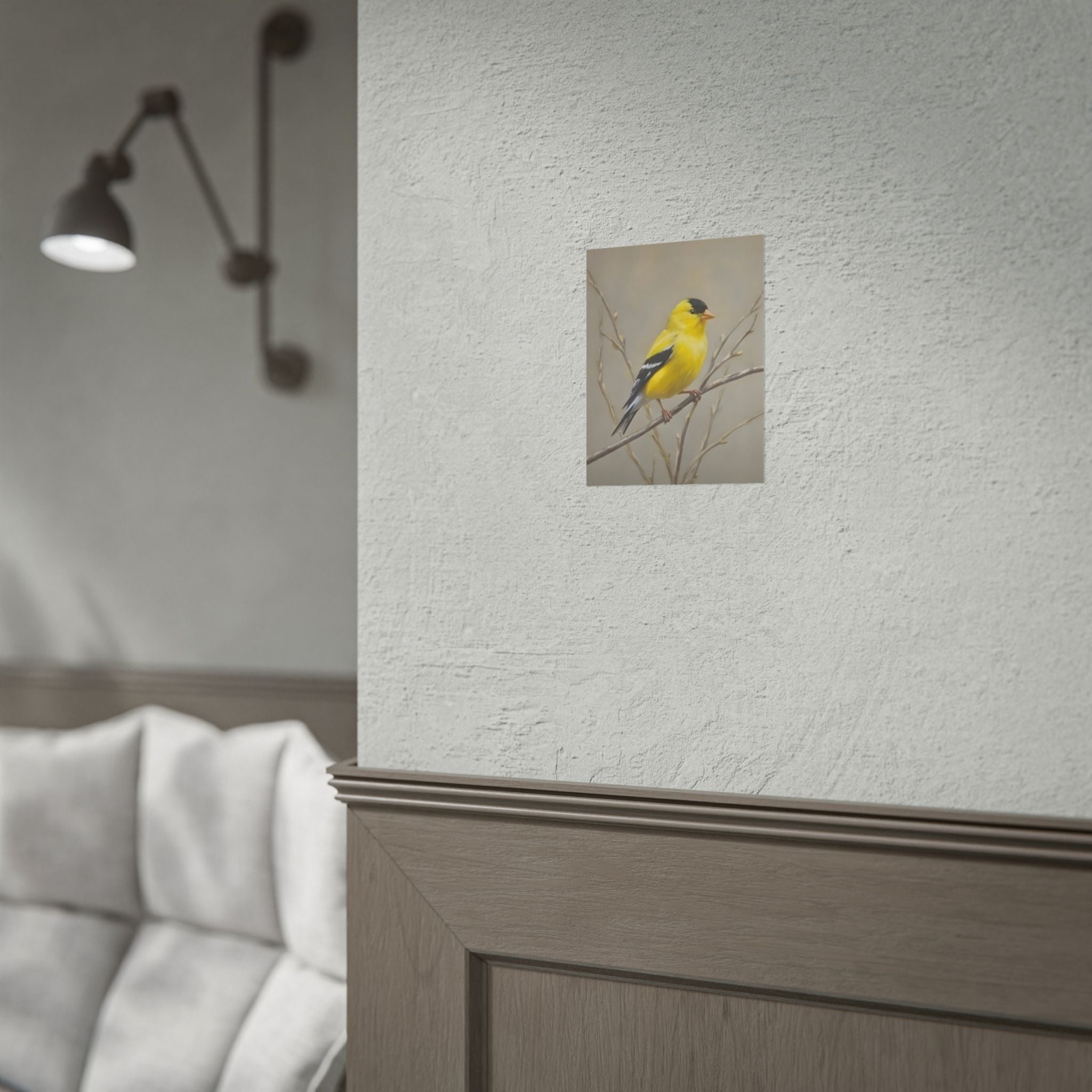 Goldfinch Art Poster - Yellow Songbird Print for Nature Lovers