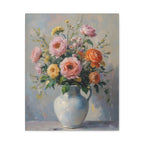 Colourful Roses in Jug Wall Art - Stretched Canvas