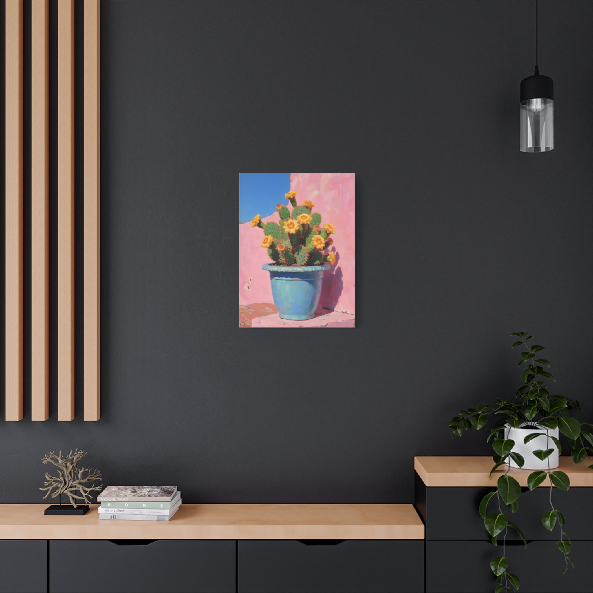 Cactus Pink Wall Art -  Stretched Canvas
