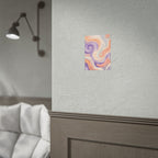 Abstract Swirl Poster - Peach & Lavender Fluid Art Rolled Wall Print