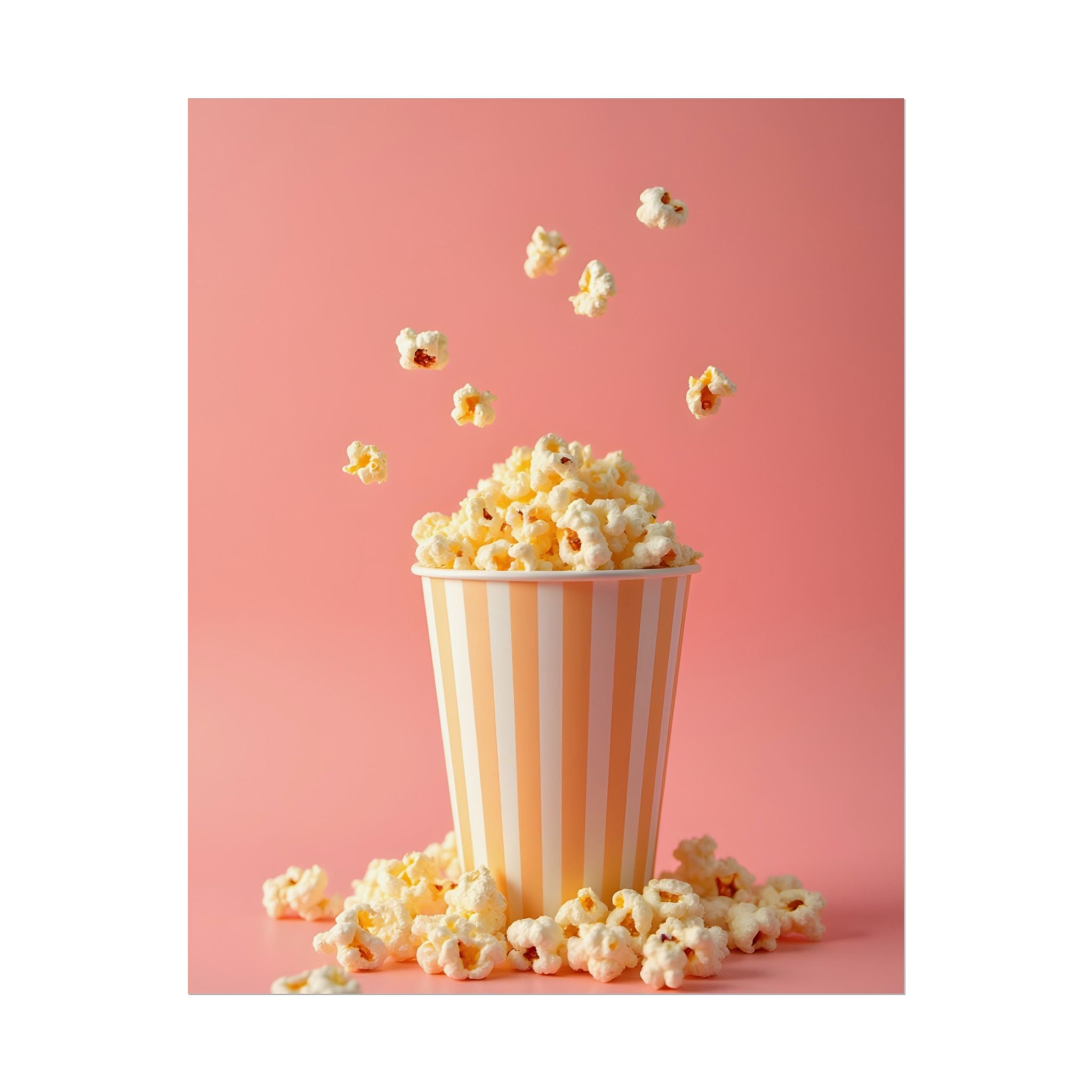 Popcorn with a pink background - Poster