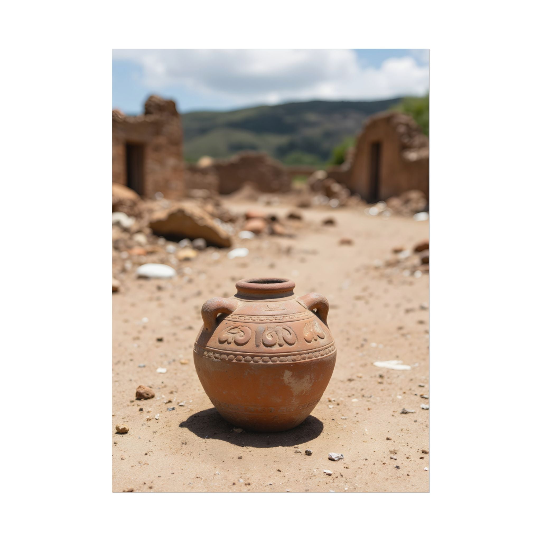 Rustic Terracotta  Clay Pot Desert Poster - Rolled Photo Print