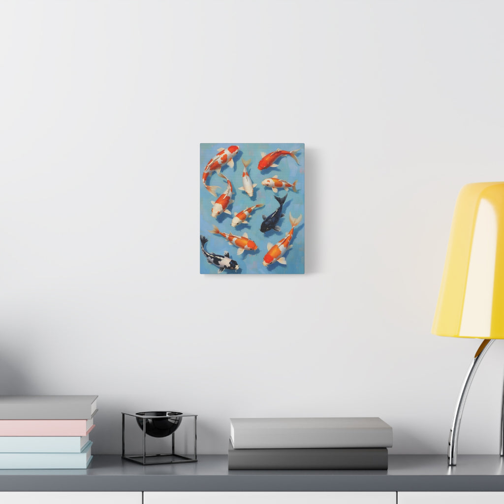 Koi Pond Canvas Art - Stretched Matte Fish Wall Decor