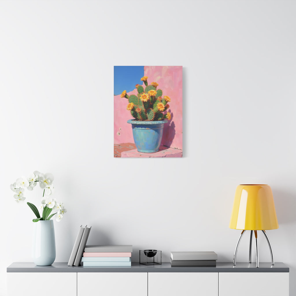 Cactus Pink Wall Art -  Stretched Canvas