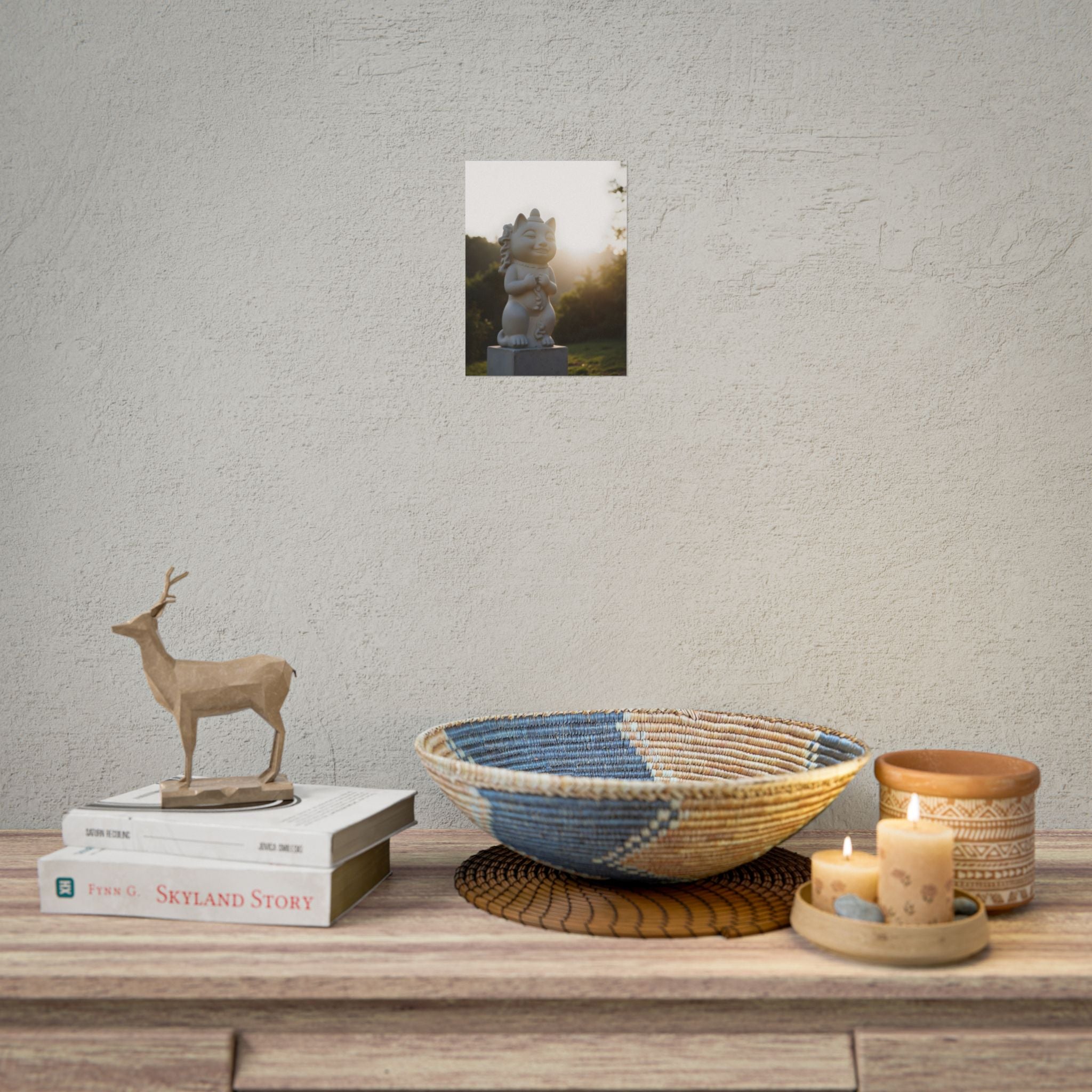 Sunlit Lucky Cat Wall Art - Poster