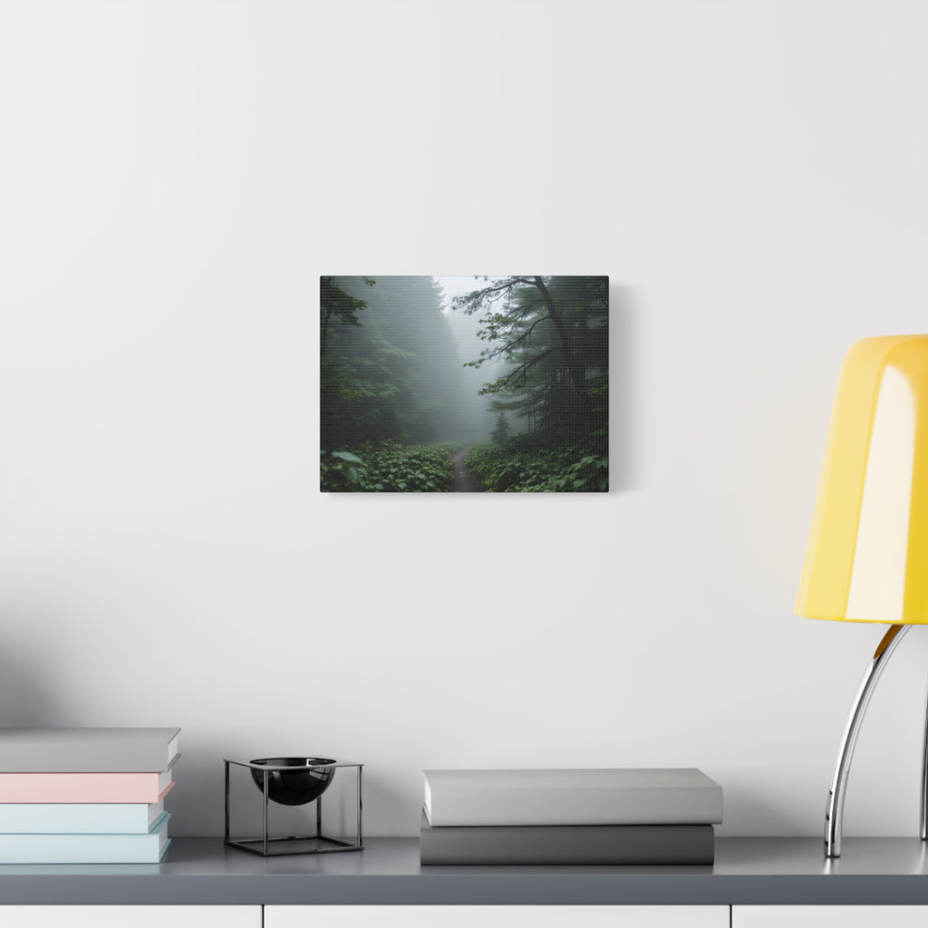 Misty Forest Path  Stretched Wall Art - Canvas Print