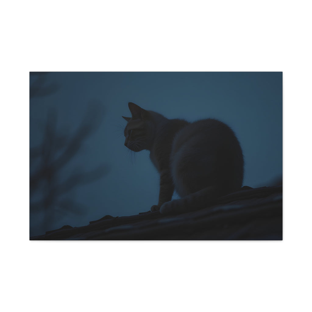 Nightwatch Cat Wall Art - Stretched canvas