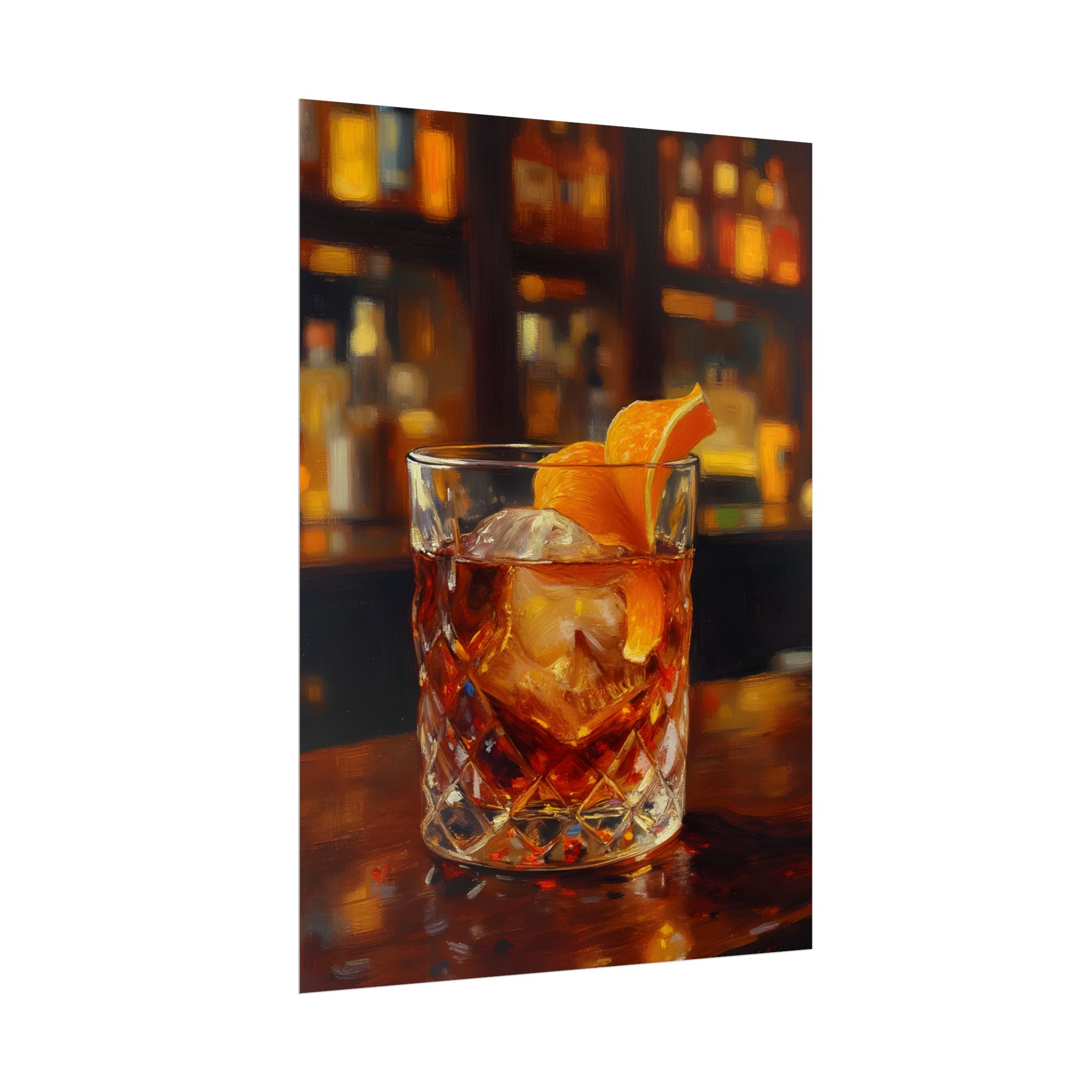 Whisky on Ice Wall Art -  Bar & Home Decor - Poster