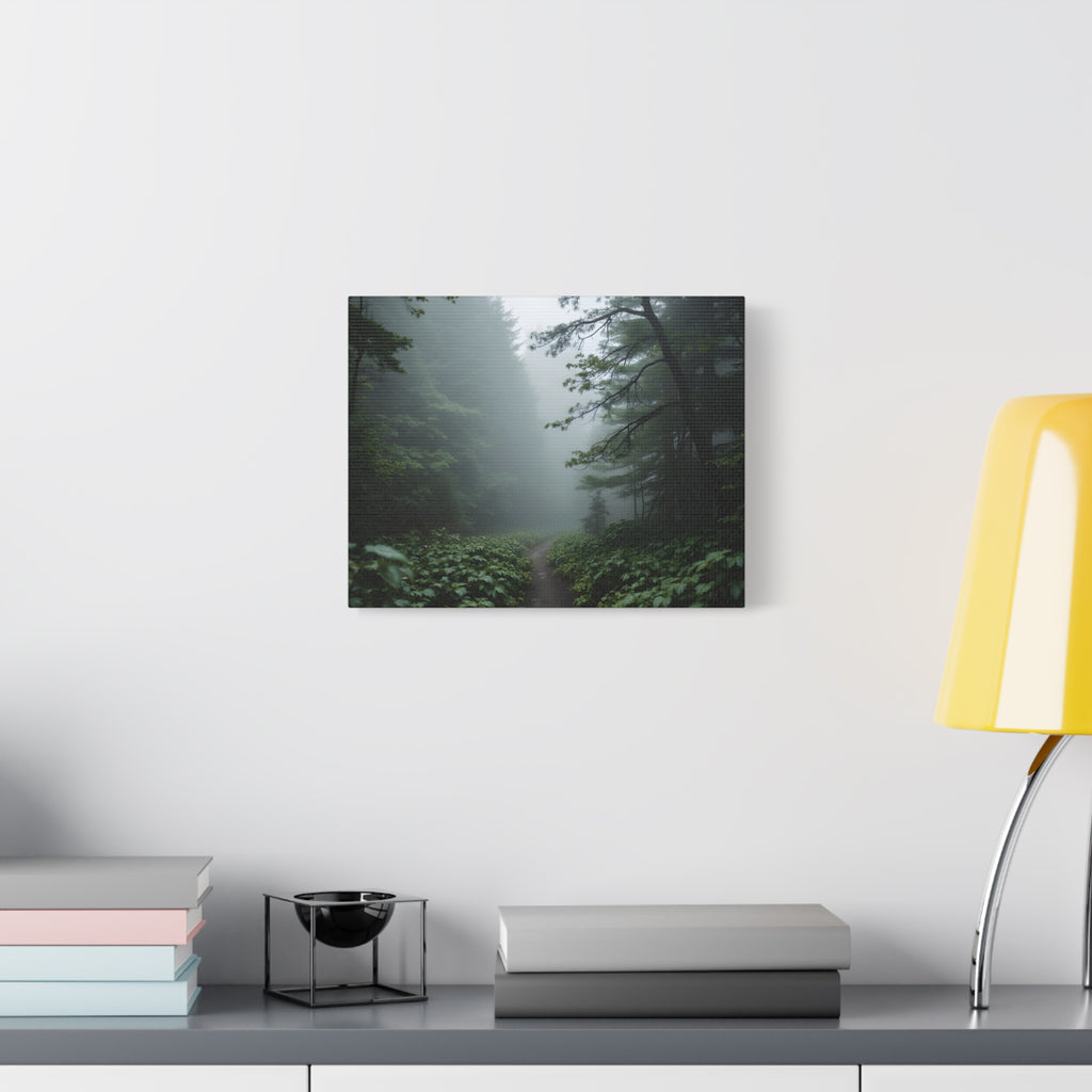 Misty Forest Path  Stretched Wall Art - Canvas Print