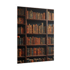 Vintage Library Bookshelf Rolled Poster - Antique Bookshop Wall Art