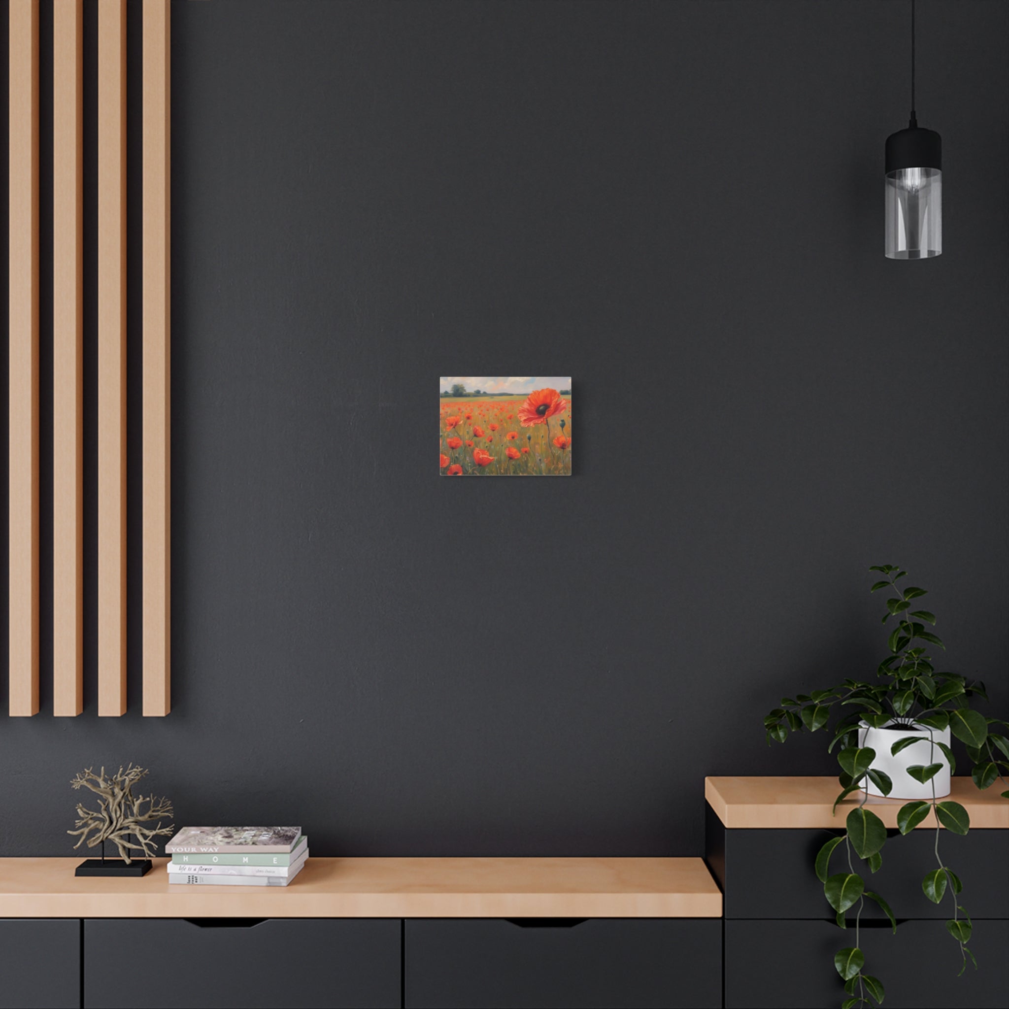 Poppy Field Canvas Wall Art — Matte Stretched Floral Painting