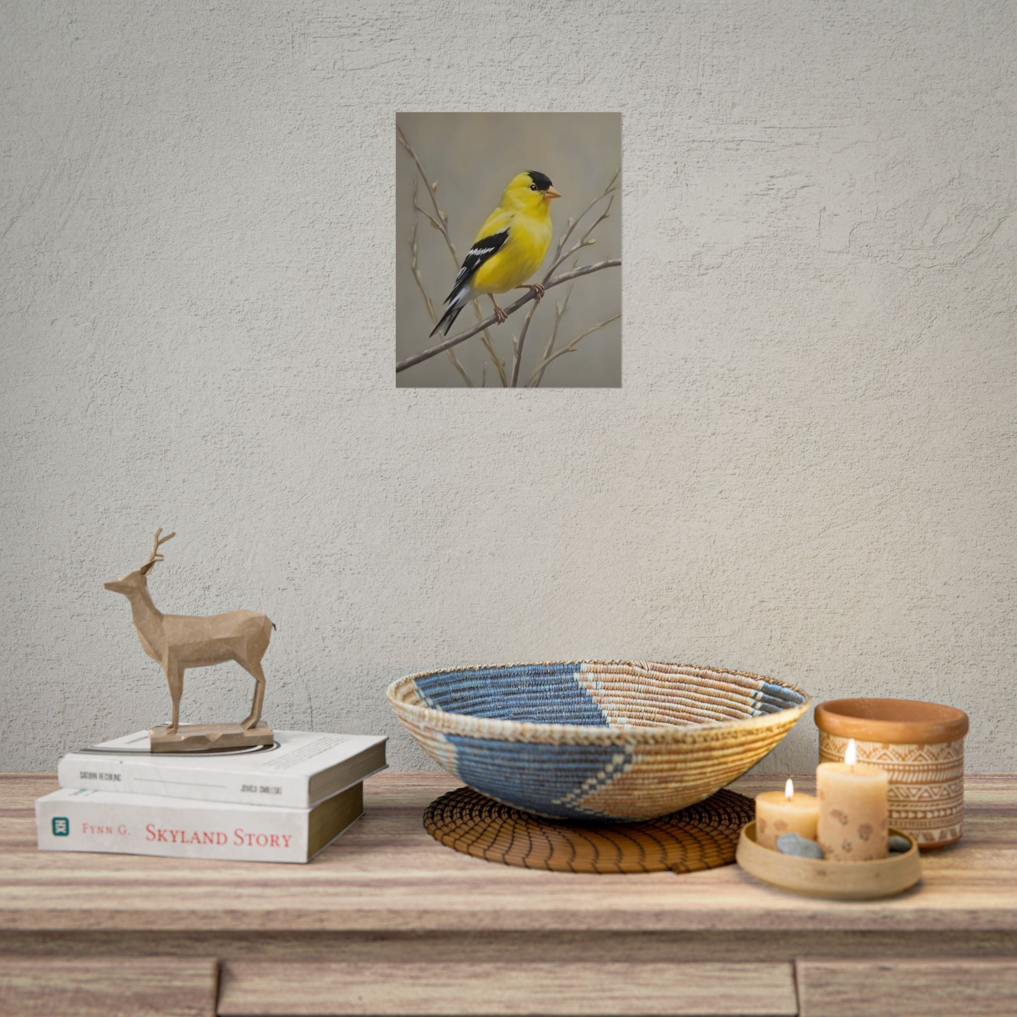 Goldfinch Art Poster - Yellow Songbird Print for Nature Lovers
