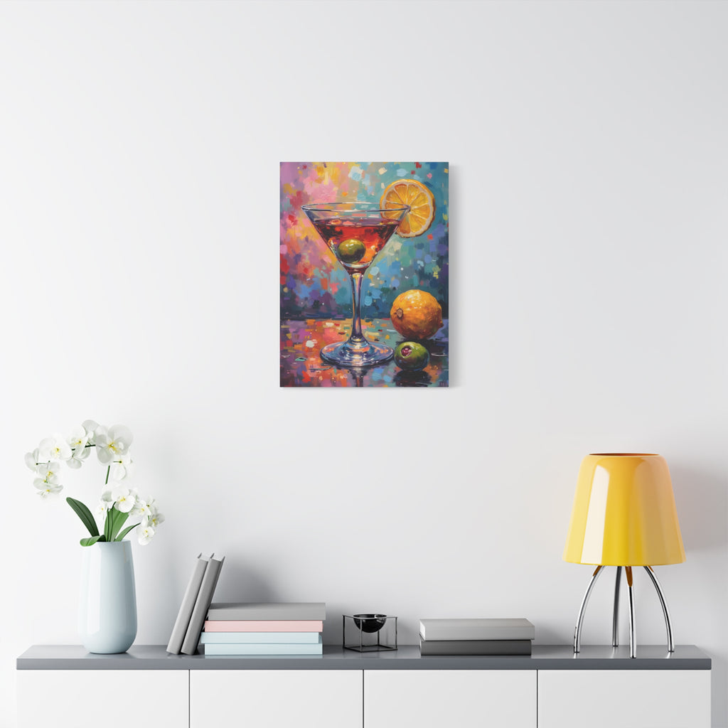 Colourful Martini Glass Matte Canvas Wall Art - Stretched canvas