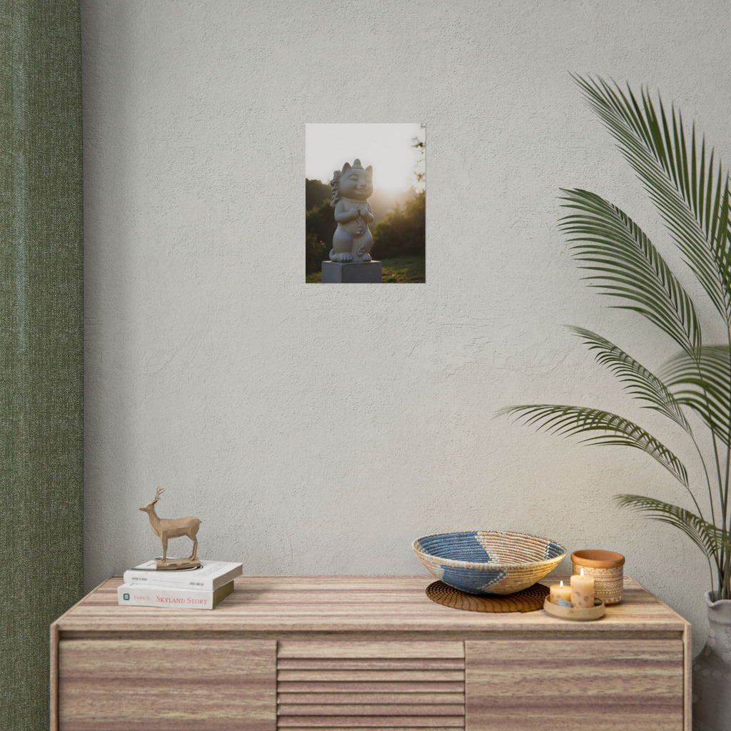 Sunlit Lucky Cat Wall Art - Poster