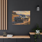 Vintage Mustang Sunset Wall Art - Classic Muscle Car - Stretched Canvas