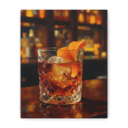 Whisky on Ice Wall Art -  Bar & Home Decor - Stretched Canvas